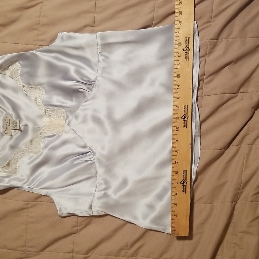 100% Silk Baby Blue Lace-Trim Tank - Picture 12 of 12